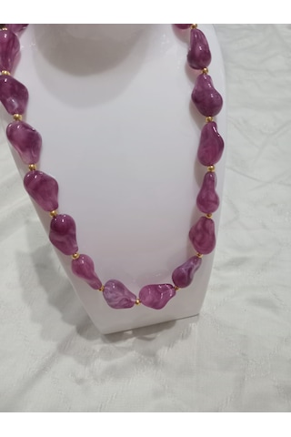 Mor Kaya Modeli Kolye Mor