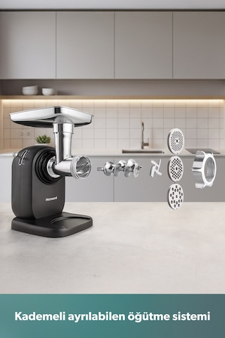 Homend Meatbox 3101H 1200 W Paslanmaz Çelik Kıyma Makinesi
