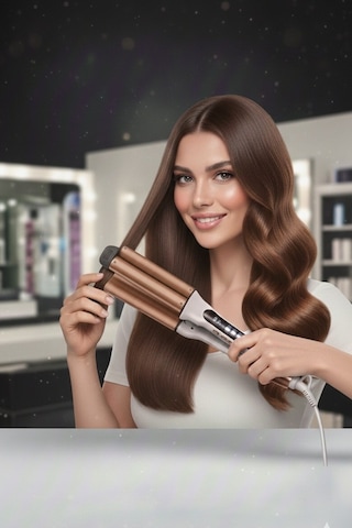 Volemı V-0105 Profesyonel Bukle Saç Maşası Color Care, 5x Renk Koruma, Keratin Yağlı Seramik Kaplama Dijital Isı Ayarlı