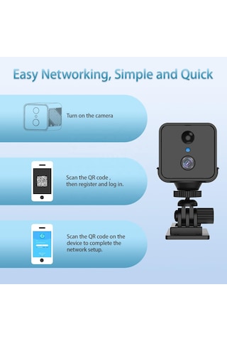 Mini Wifi 4g Hd Kamera 2mp Hareket Sensörlü Güvenlik Ip Kamera Şarjlı Adaptör Gerektirmez