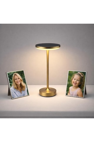 Led Dimli 3 Renk Dekoratif Masa Lambası Dokunmatik Şarj Edilebilir Type-c 28cm Çok Renkli