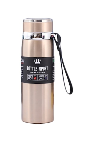 1000ml 316 Paslanmaz Çelik İzoleli Kupa Büyük Kapasiteli Vakum Termos Açık Taşınabilir Araba Yalıtımlı Su Şişesi Altın