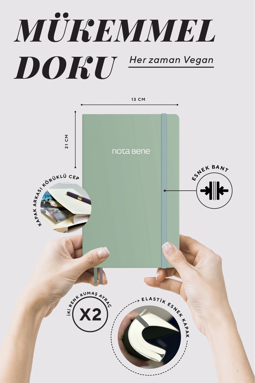 Nota Bene Classic Esnek Kapak Defter, 13x21 Cm, Çizgili Mavi