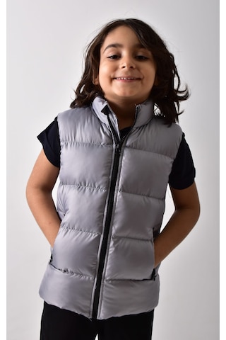 Banada Moda Erkek Çocuk Mat Gri Şişme Yelek Gri