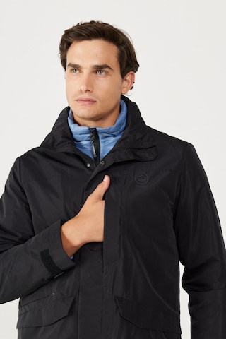 Wrangler All Terrain Gear Relaxed Fit Geniş Kesim Dik Yaka Çift Kullanımı Siyah Mavi Parka W232281001 Mavi - Siyah
