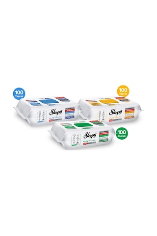 Sleepy Easy Clean Premium Beyaz Sabun Katkılı+Çamaşır Suyu Katkılı+Arap Sabunu Katkılı Yüzey Temizlik Havlusu Mendili 3x100 (300 Yaprak)