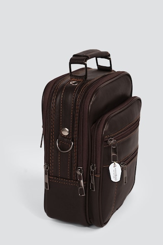 Westbag Erkek Çelik Kasalı Hakiki Deri El Ve Omuz Çantası Ayarlanabilir Askılı Orta Boy Kahverengi