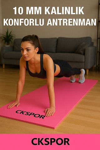 10 Mm Pilates Yoga Minderi Spor Pilates Egzersiz Matı Pembe