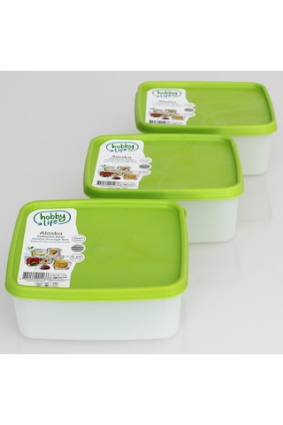 Hobby Life Alaska Nofrost Saklama Kabı 065 Litre 3'Lü Yeşil N1117500 Çok Renkli