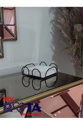 Özel Tasarım Kare Peçetelik Siyah