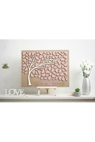 Hdrlazerdizayn Ahşap 3 Boyutlu Ağaç Model Anı Defteri Pano