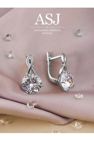 Asj Taşlı Gümüş Küpeler 925 Ayar Gümüş 227221753 beyaz