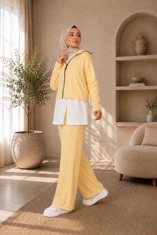 Unika Boutique Kadın Oysho Fermuar Detaylı 3 Lü Takım Sarı