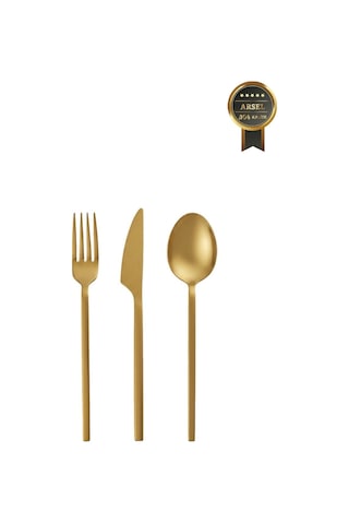 Arsel Venüs Titanyum Mat Gold 84 Parça 12 Kişilik Çatal Kaşık Bıçak Seti 304 Kalite 4 Mm Ağır Premium Gümüş