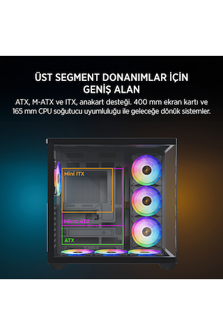 James Donkey Stark S801 7xargb Temperli Cam 650w 80+ Bronze Atx Siyah Gaming Oyuncu Kasa