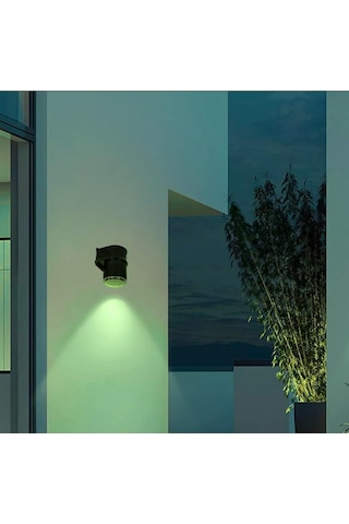 Tekli Çağlayan Aplik Ip54 Dış Mekan Zita Bahçe Aydınlatma Duvar Apliği + Gu10 Led Ampul Yeşil Çok Renkli