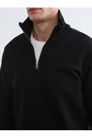 Lcw Vision Siyah Dik Yaka Erkek Kalın Sweatshirt