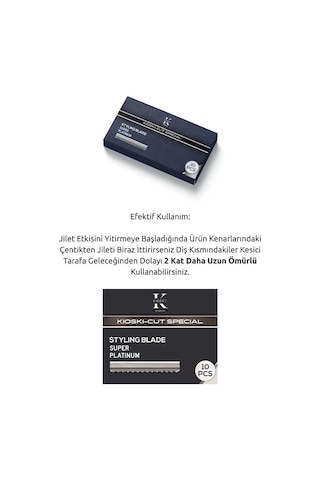 Kioski Premium Saç Ustura Jileti Kaydırmalı Uzun Süre Kullanım 10'lu Paket