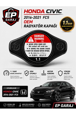 Honda Cıvıc Fc5 2016 2021 Oem Radyatör Kapağı 1.1 Barradyatör Kapağı 1.1 Bar