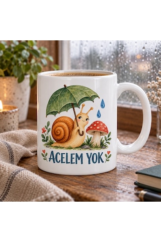 Acelem Yok Şemsiyeli Salyangoz Tasarımlı Porselen Kupa - Model 266 Diğer