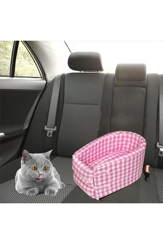 Homyl Taşınabilir Kedi Araba Koltuğu Küçük-kafes-pembe