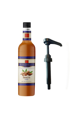 Simonelli Kahve ve Kokteyl Şurubu Acıbadem Aromalı 700 ML + Pompa