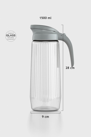 Renga Beluga 1500 Ml Gravürlü Cam Sürahi 111021 Gri