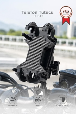 Özel Üretim Cihaz Tutacağı Ulaşım Aksesuarı Telefon Tutucu Motorbisiklet Bisiklet Jx042 Siyah