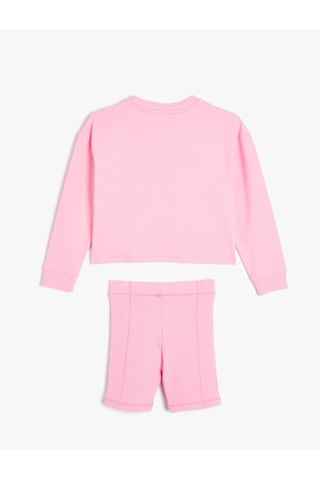 Koton Sweatshirt Ve Şort Seti İkili Pamuklu Pembe 4skg10180ak Pembe