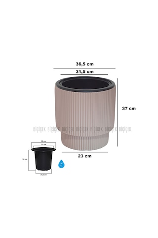 Vega Saksı 32 Cm Mocha Kahverengi