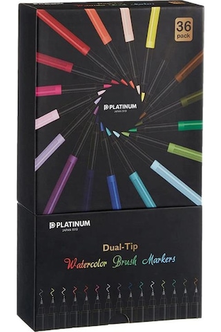 Platinum Cf A Özel Kutulu Çift Taraflı 36lı Fırça Kalem Çok Renkli