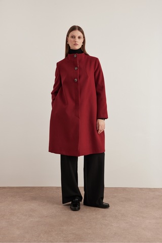 Aker 8579112 Bisiklet Yaka Kaban Bordo Bordo
