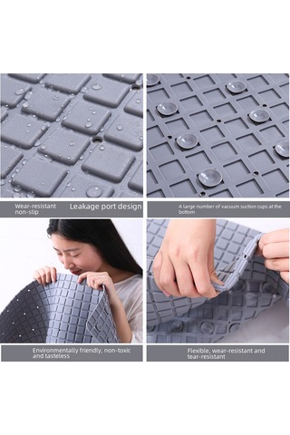 Tenfowee Banyo Tıraş Yastığı, Dürtme Önleyici, Anti Kayma, Masajlı, 40x70 Cm Beyaz Kare Desenli, Duş Ve Tuvalet Kullanıma Uygun, Temizliği Kolay, Dayanıklı Materyal Diğer