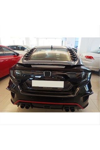 Honda - Civic Fc5 2016-20 Uyumlu Arka Cam Ustu Kaplama 2 Parça