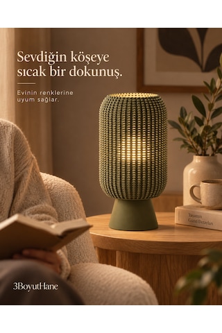 Modern Dekoratif Masa Lambası Salon Ve Yatak Odası İçin Abajur, 10 Renk Seçeneği, E14 Led Uyumlu Yeşil