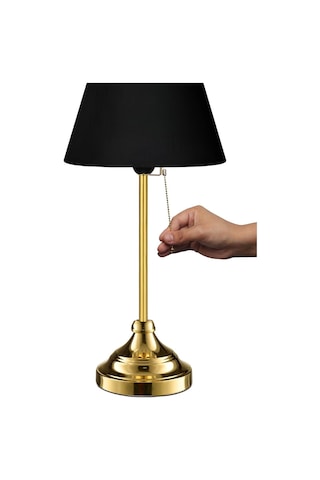 Bohhem Edel Gold Gövdeli Abajur Kumaş Başlık Ayd-3109 Siyah Kumaş-22x17 Başlık-gold Gövde Yeni Abajur Çok Renkli