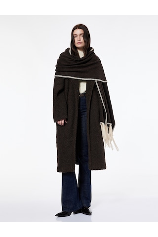 Koton Koton X Şahika Ercümen - Sherpa Kaban Oversize Cepli Kahverengi 6wak00409ew Kahverengi
