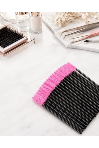 Shopexxtra 50 Li Kaş Ve Kirpik Tarama Fırçası, Tek Kullanımlık Maskara Spoolie Fırça Seti, İpek Kirpik, Microblading Ve Kalıcı Makyaj İçin
