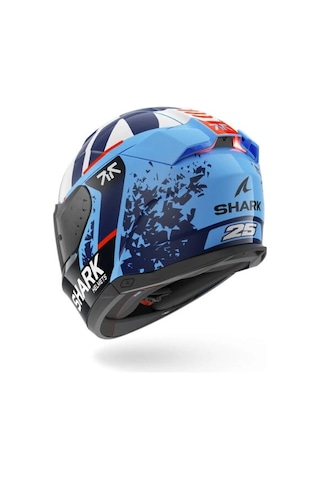 Shark Skwal İ3 Replıca Raul Fernandes Kapalı Kask Ledli Model Renkli Cam lidir Mavi-beyaz
