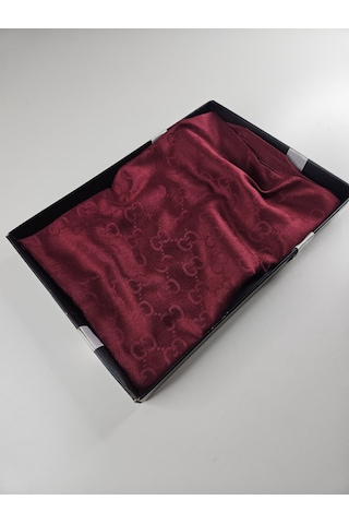 Miorel Scarfs G Desen Çift Taraflı Kaşmir İpek Şal 4 Mevsim Soft Pamuklu Şal Bordo