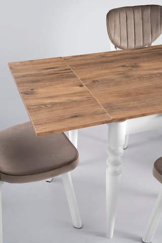 Cunda Star Mutfak Masası Sandalye Takımı 70x110 Beyaz