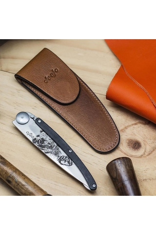 Deejo Kamp 37g Belt Leather Sheath, Natural Kahverengi