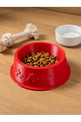 Kemik Desenli Mama Kabı 3d Baskı Kedi Köpek Mama Ve Su Kabı 12cm