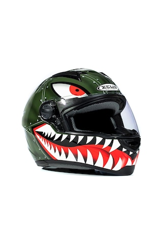 Zeus Zs-811a Al38 Green Silver Motosiklet Kaskı