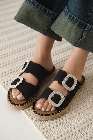 Kocadal Kocadal Tyna Süet Siyah Taşlı Kadın Terlik Muhtelif