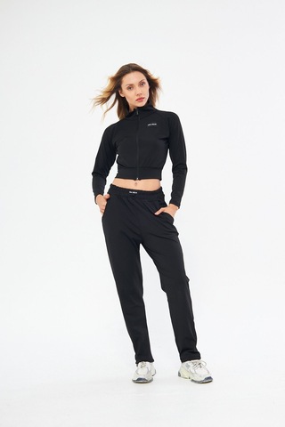 Lesa Wear İçi Polarlı Yumuşacık Şardonlu Kaşkorse Crop Likralı Hırka Siyah