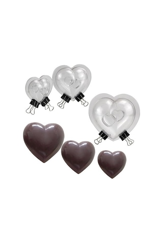 3 Precie Dıy Kek 3d Kalp Çikolata Kalıp Dekorasyon Polikarbonat Çikolata Kalıp Pişirme Şeker Şekerleme Aracı Kek Kalıpları Altın