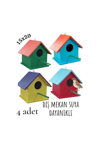 Ncy Ahşap Kuş Evi Kuş Yuvası Dış Mekan Suya Dayanıklı 4 Adet 15 x 15 x 20 CM Ncy Ahşap Kuş Evi Kuş Yuvası Dış Mekan Suya Dayanıklı 4 Adet 15 x 15 x 20 CM