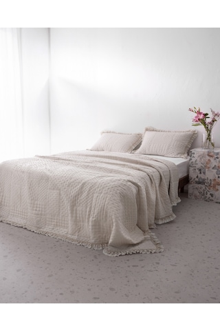 Madame Coco Medus Çift Kişilik Yatak Örtüsü - Bej Ekru