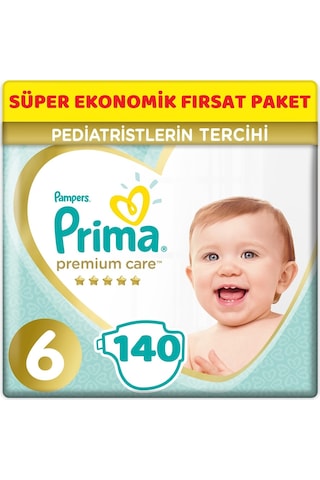 Prima Premium Care Bebek Bezi Beden:6 (13+Kg) Extra Large 140 Ade